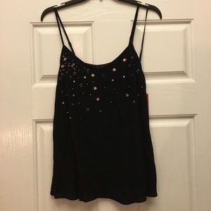 Jennifer Lopez Embellished Cami NWT Black XS